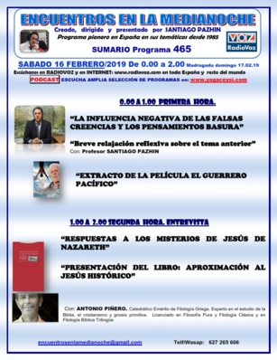 Programa de Radio Voz (La Voz de Galicia) sábado 16-02-2019