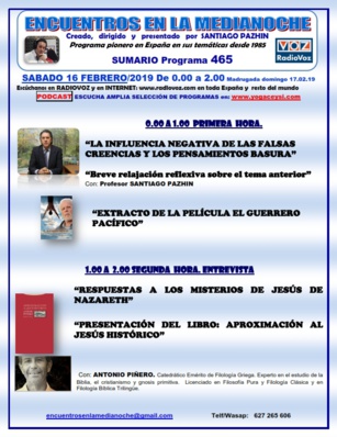 Programa de Radio Voz (La Voz de Galicia) sábado 16-02-2019 Programa de Radio Voz (La Voz de Galicia) sábado 16-02-2019