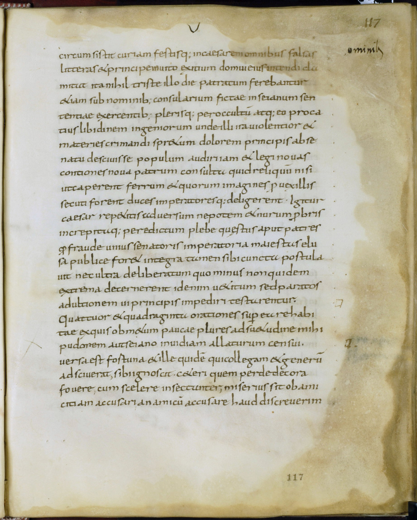 Fotografía del códice Mediceus prior de los "Anales" de Tácito Fotografía del códice Mediceus prior de los "Anales" de Tácito