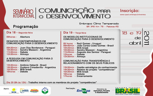 Seminario Internacional de Comunicación y Desarrolo en Brasil. Seminario Internacional de Comunicación y Desarrolo en Brasil.