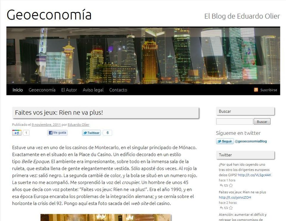 Un blog de Geoeconomía para la reflexión geopolítica