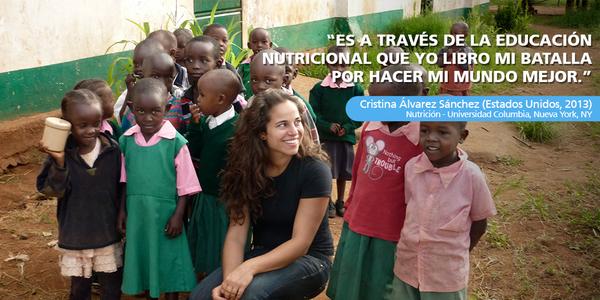 Cristina Álvarez, becaria de La Caixa (2013), co-fundadora de la red de información, comunicación y educación alimentaria y nutricional para América Latina y el Caribe (ICEAN)
