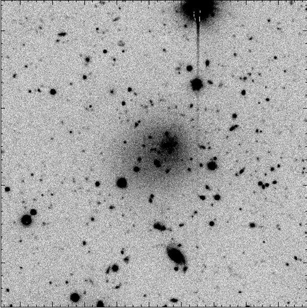 Imagen de la galaxia DGSAT I en el cúmulo Piscis-Perseo. Imagen: David Martínez-Delgado. Fuente: UCM.