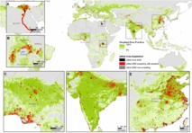 La expansión urbana prevista, por regiones. Fuente: PNAS La expansión urbana prevista, por regiones. Fuente: PNAS