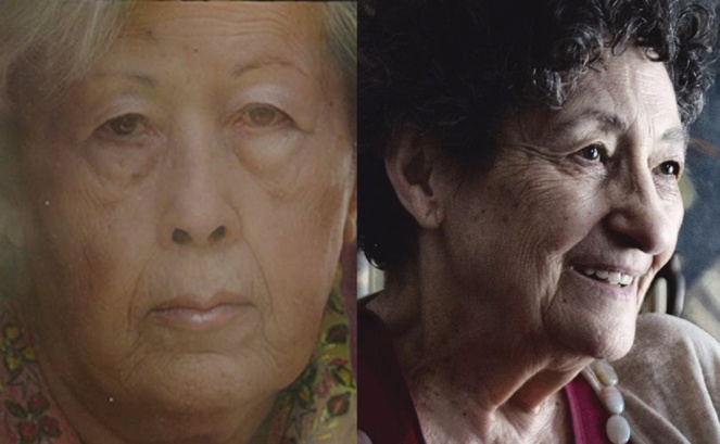 De izquierda a derecha, las poetas Julia Uceda y Francisca Aguirre. Fuente: www.genialogias.com. De izquierda a derecha, las poetas Julia Uceda y Francisca Aguirre. Fuente: www.genialogias.com.