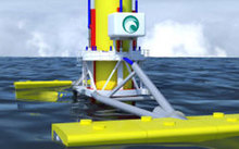 Imagen de la estructura flotante adosada a la turbina marina. Foto: Green Ocean Energy