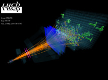 Una de las primeras colisiones protón-protón registradas por LHCB el 23 de mayo de 2017. Imagen: LHCb/CERN
