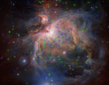 Las estrellas bebé en la Nebulosa de Orión. Crédito: ESO/G. Beccari