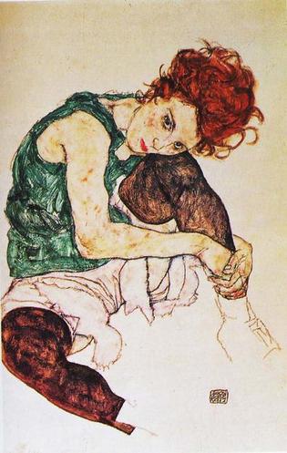 ¿A qué periodo artístico pertenece Seated woman with bent knee de Egon Schiele (1917)?