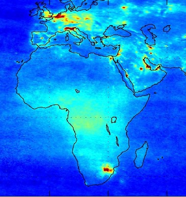 Mapa de la polución. ESA