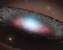 Representación artística de un agujero negro supermasivo en el centro de una galaxia. Imagen: NASA/JPL-Caltech Representación artística de un agujero negro supermasivo en el centro de una galaxia. Imagen: NASA/JPL-Caltech