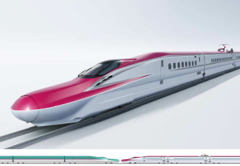 Diseño externo del nuevo tren bala japonés. Imagen: East Japan Railway Company.