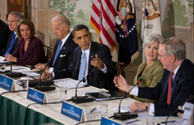 Obama en plena discusión de la reforma sanitaria de EE.UU. Official White House. Photo by Chuck Kennedy