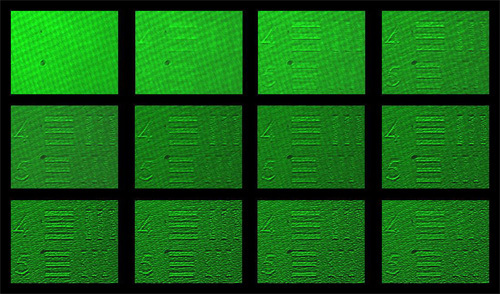 Imágenes recuperadas aplicando voltaje eléctrico a un cristal no lineal. Imagen: Jason Fleischer / Dylov Dmitry. Princeton.
