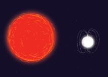 Recreación artística de ambas estrellas. Imagen: ESA.