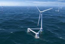 Las turbinas eólicas flotantes, una esperanza para un mayor desarrollo de la energía eólica offshore. Imagen: Principle Power.