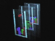 Capas superpuestas e imágenes tridimensionales de un juego interactivo (Tetris). Fuente: Carnegie Mellon University