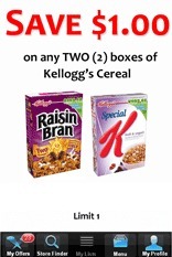 Oferta de rebaja de precios por comprar dos cajas de cereales recibida en el móvil. Fuente: Modiv Media.