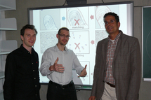 De izquierda a derecha: el Dr. Carsten Gottschlich, el Dr. Thomas Hotz y el Prof. Dr. Axel Munk. Fuente: Universidad de Göttingen.