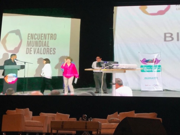 Momento de la intervención de Felicidad Cristóbal en el penal de Monterrey. Foto: EMV. Momento de la intervención de Felicidad Cristóbal en el penal de Monterrey. Foto: EMV.