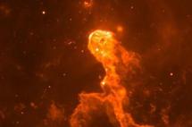 Imagen del cúmulo Tr 37 en Cefeo OB2, en el infrarrojo medio (24 micras). Fuente: UAM
