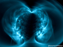 Imagen de la emisión en radio de un magnetar. Imagen: Nanda Rea/Jeff Michaud.