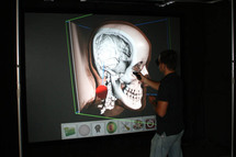 Pared virtual para el estudio de la anatomía humana. Imagen: UPC.