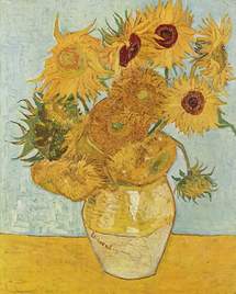 “Jarrón con quince girasoles” de Vincent van Gogh. Fuente: Wikimedia Commons.