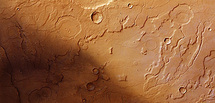 Límite de Acidalia Planitia junto a Tempe Terra. Imagen: ESA.