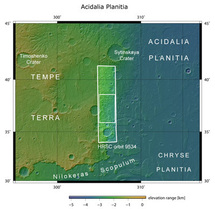 Entorno de Acidalia Planitia. Imagen: ESA.