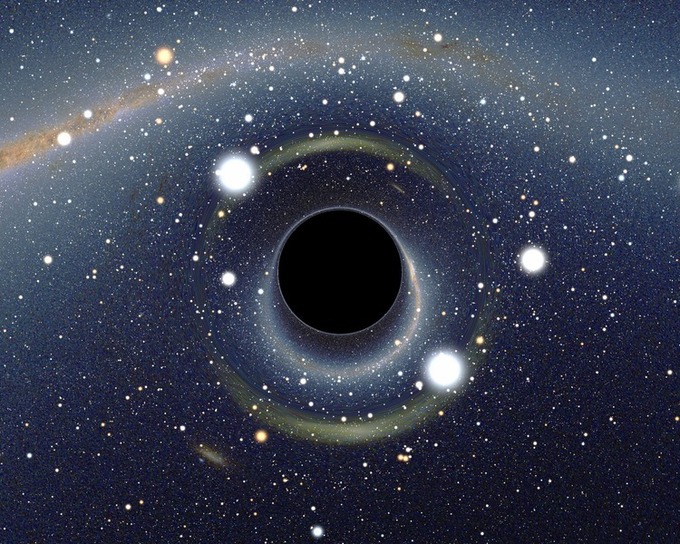 Recreación de un agujero negro. Fuente: Wikimedia Commons.