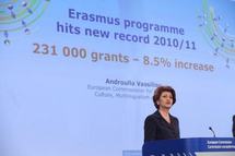 Androulla Vassiliou en la presentación del informe Erasmus 2010-2011. Foto: CE