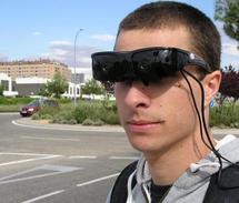 El sistema se integra en unas gafas de realidad virtual. Imagen: UC3M.