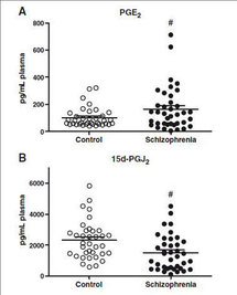 En pacientes con esquizofrenia hay un aumento de prostaglandinas inflamatorias y una disminución de prostaglandinas antiinflamatorias (Schizophrenia Research,128:15-22. 2011). Imagen: UCM