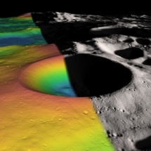 El cráter  Shackleton. NASA/Zuber, M.T. et al., Nature, 2012.