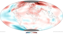 Temperatura global de la superficie en 2011. NOAA.