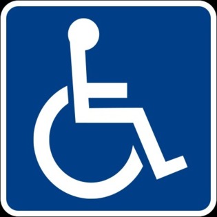 Símbolo internacional de la accesibilidad. Fuente: Wikimedia Commons.