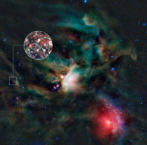 Moléculas de azúcar en el gas que rodea a una estrella joven. Imagen: ESO.