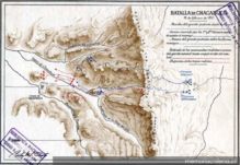 Plano de la Batalla de Chacabuco. Fuente: Biblioteca Nacional de Chile. Plano de la Batalla de Chacabuco. Fuente: Biblioteca Nacional de Chile.