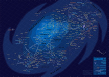 Mapa de la galaxia ficticia donde tiene lugar la saga de La Guerra de las Galaxias, una de las películas más citadas por los alumnos que participaron en el estudio. Fuente: Wikimedia Commons.
