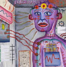 Autorretrato de un paciente con esquizofrenia, en el acto de su tratamiento. Fuente: Wikimedia Commons.