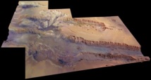 Valles Marineris a vista de pájaro. Fuente: ESA.