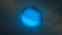 Impresión artística del planeta errante CFBDSIR J214947.2-040308.9. Fuente: ESO.