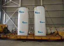 Cápsulas para combustible gastado para la central nuclear de Ascó. Fuente: Ensa. Cápsulas para combustible gastado para la central nuclear de Ascó. Fuente: Ensa.