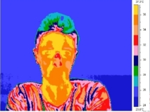 Imagen del "efecto Pinocho" obtenida con el termógrafo. Fuente: UGR.