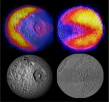 Perfiles de los comecocos hallados en Tetis y Mimas. Fuente: NASA.