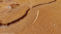 Vista en perspectiva de Reul Vallis. Imagen: ESA/DLR/FU Berlin (G. Neukum).