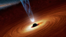 Agujero negro rotatorio aumentando la cantidad de materia. Fuente: ESA.