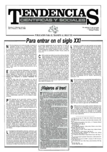 Primera portada de Tendencias21. Nº1, Marzo de 1988.