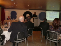 Momento de la intervención de Aubrey de Grey. Foto: SOM/T21